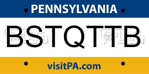BSTQTTB Pennsylvania License Plate