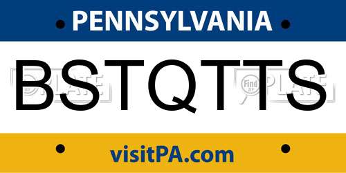 BSTQTTS Pennsylvania License Plate