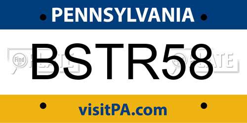 BSTR58 Pennsylvania License Plate