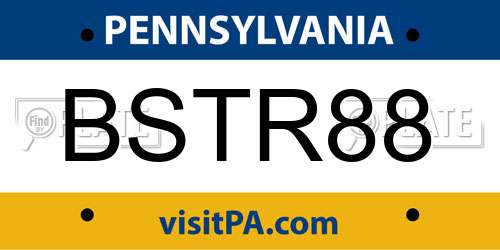 BSTR88 Pennsylvania License Plate