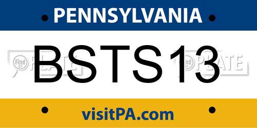 BSTS13 Pennsylvania License Plate