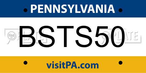BSTS50 Pennsylvania License Plate