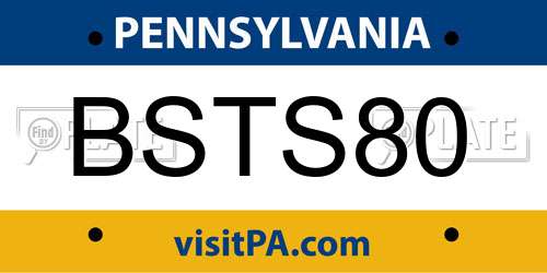 BSTS80 Pennsylvania License Plate