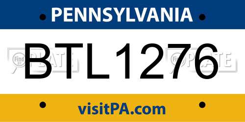 BTL1276 Pennsylvania License Plate