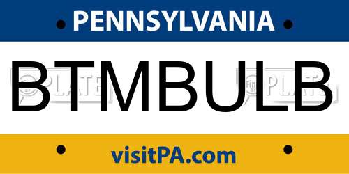 BTMBULB Pennsylvania License Plate