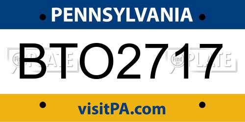 BTO2717 Pennsylvania License Plate