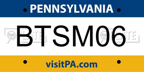 BTSM06 Pennsylvania License Plate