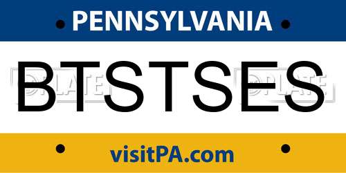 BTSTSES Pennsylvania License Plate