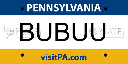 BUBUU Pennsylvania License Plate