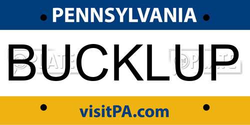 BUCKLUP Pennsylvania License Plate