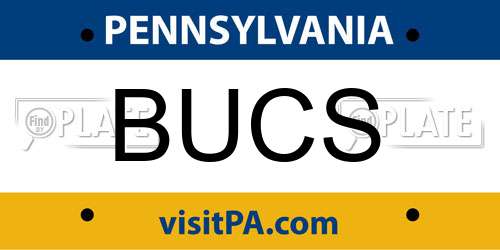 BUCS Pennsylvania License Plate