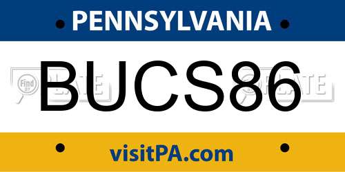 BUCS86 Pennsylvania License Plate