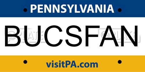 BUCSFAN Pennsylvania License Plate