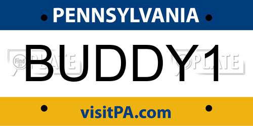 BUDDY1 Pennsylvania License Plate