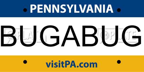 BUGABUG Pennsylvania License Plate