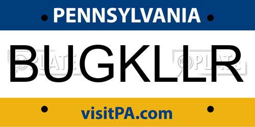 BUGKLLR Pennsylvania License Plate