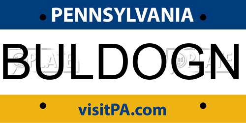 BULDOGN Pennsylvania License Plate