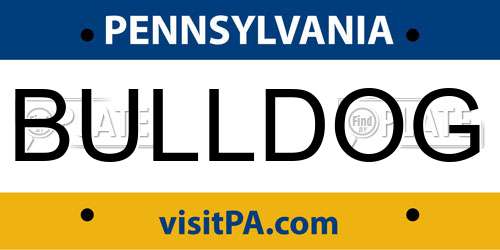 BULLDOG Pennsylvania License Plate