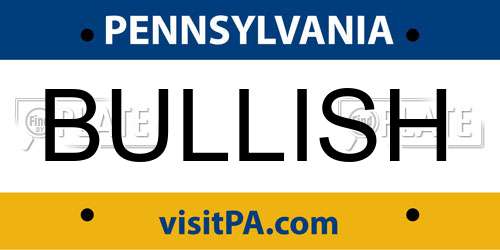 BULLISH Pennsylvania License Plate