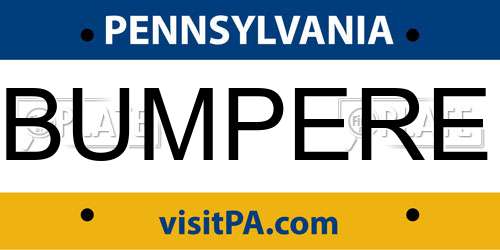 BUMPERE Pennsylvania License Plate