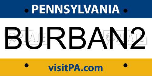 BURBAN2 Pennsylvania License Plate