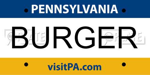 BURGER Pennsylvania License Plate