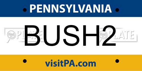 BUSH2 Pennsylvania License Plate