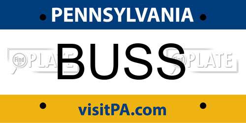 BUSS Pennsylvania License Plate