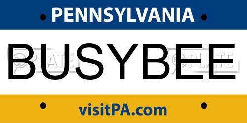 BUSYBEE Pennsylvania License Plate