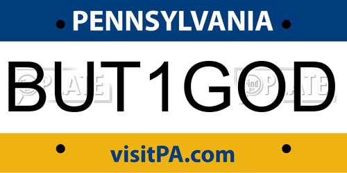 BUT1GOD Pennsylvania License Plate