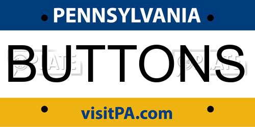 BUTTONS Pennsylvania License Plate