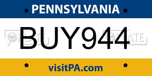 BUY944 Pennsylvania License Plate