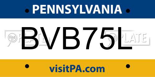 BVB75L Pennsylvania License Plate