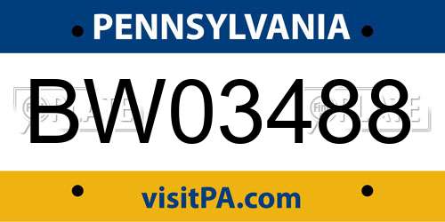 BW03488 Pennsylvania License Plate