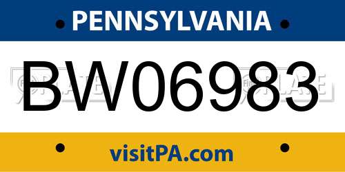 BW06983 Pennsylvania License Plate