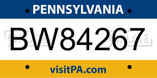 BW84267 Pennsylvania License Plate