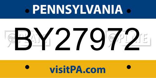 BY27972 Pennsylvania License Plate