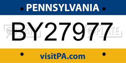 BY27977 Pennsylvania License Plate