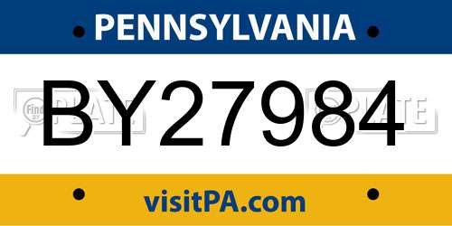 BY27984 Pennsylvania License Plate