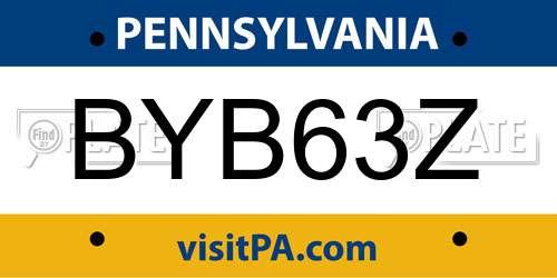 BYB63Z Pennsylvania License Plate