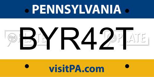 BYR42T Pennsylvania License Plate