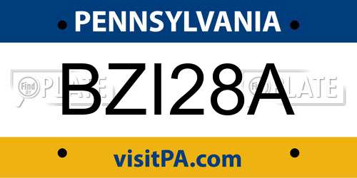 BZI28A Pennsylvania License Plate