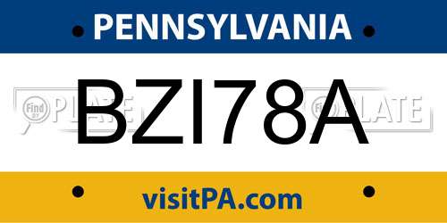 BZI78A Pennsylvania License Plate