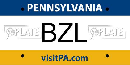 BZL Pennsylvania License Plate