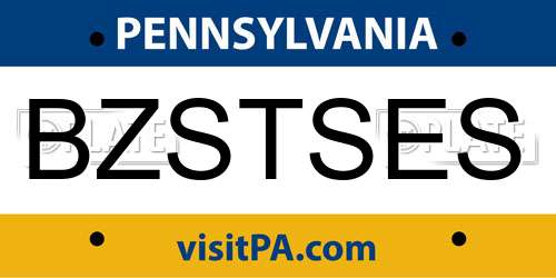 BZSTSES Pennsylvania License Plate