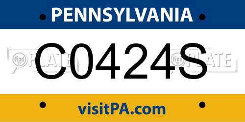 C0424S Pennsylvania License Plate