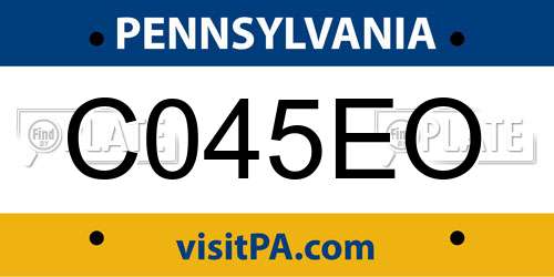 C045EO Pennsylvania License Plate