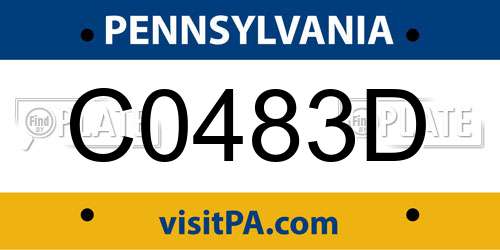 C0483D Pennsylvania License Plate