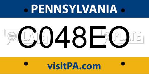 C048EO Pennsylvania License Plate
