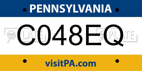 C048EQ Pennsylvania License Plate
